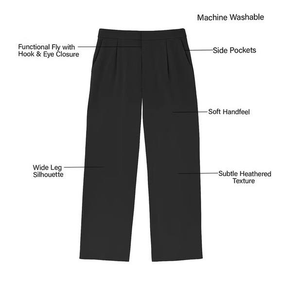 NWT Member's Mark Women's Modern Wide Leg Trouser - Picture 3 of 6
